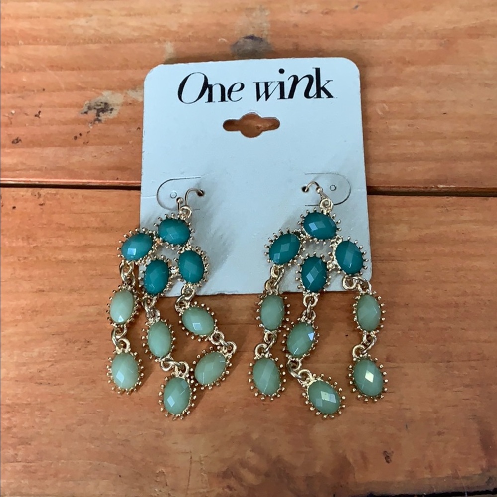 Green statement earrings